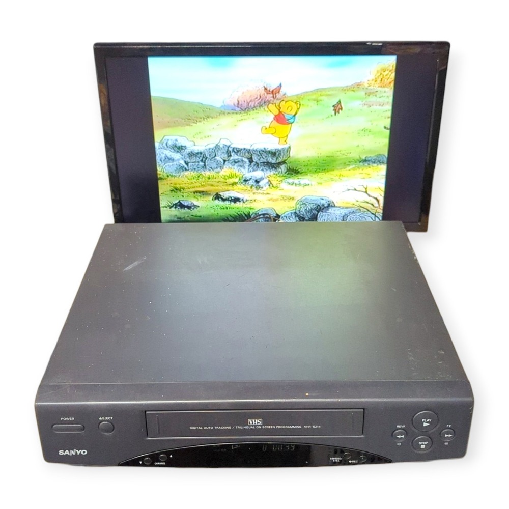 Sanyo VHR-5214 VHS VCR Video Cassette Recorder Black Digital Auto Tracking